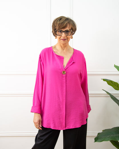 BLUSA BOTÓN FUCSIA