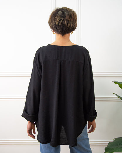 BLUSA BOTÓN NEGRO