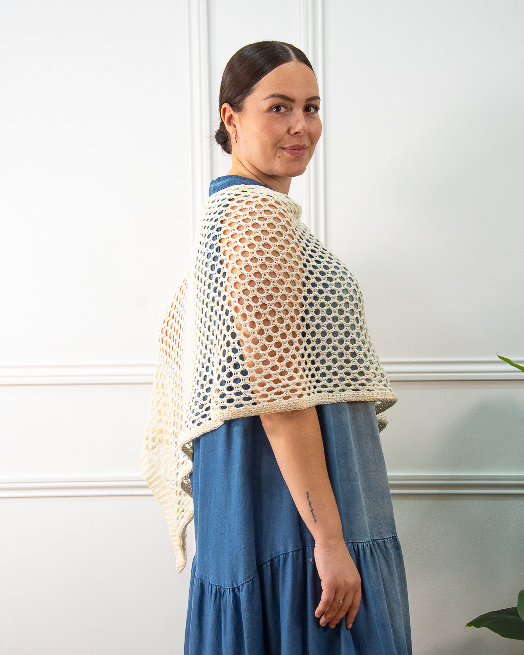 PONCHO CALADO BEIGE