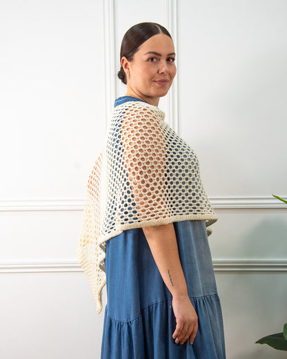 PONCHO CALADO BEIGE