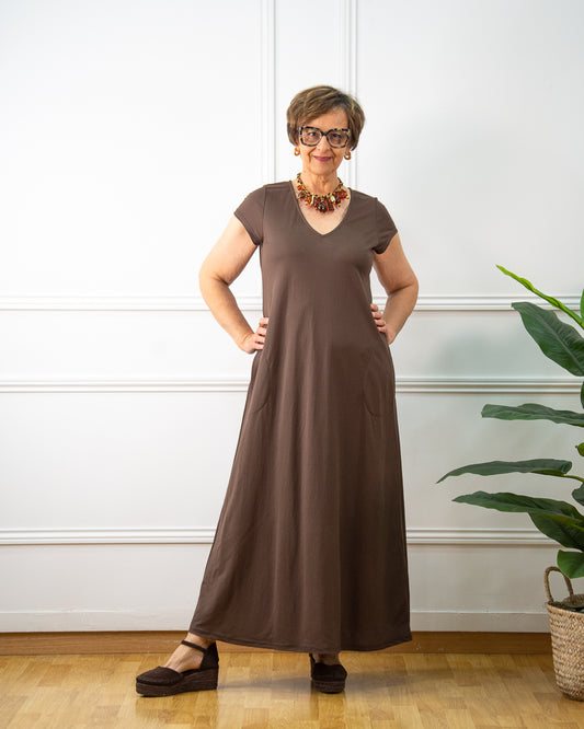 VESTIDO VENEZIA MARRÓN