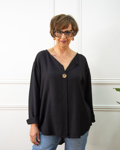 BLUSA BOTÓN NEGRO