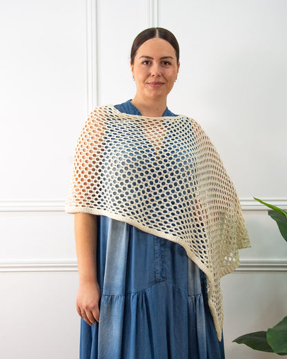 PONCHO CALADO BEIGE