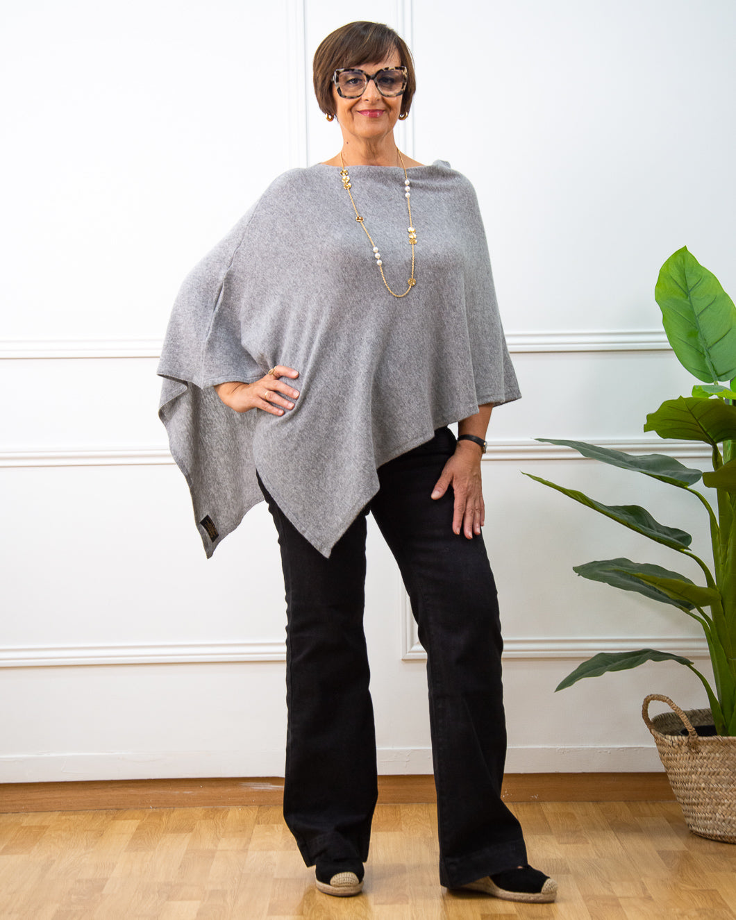 PONCHO WINTER GRIS