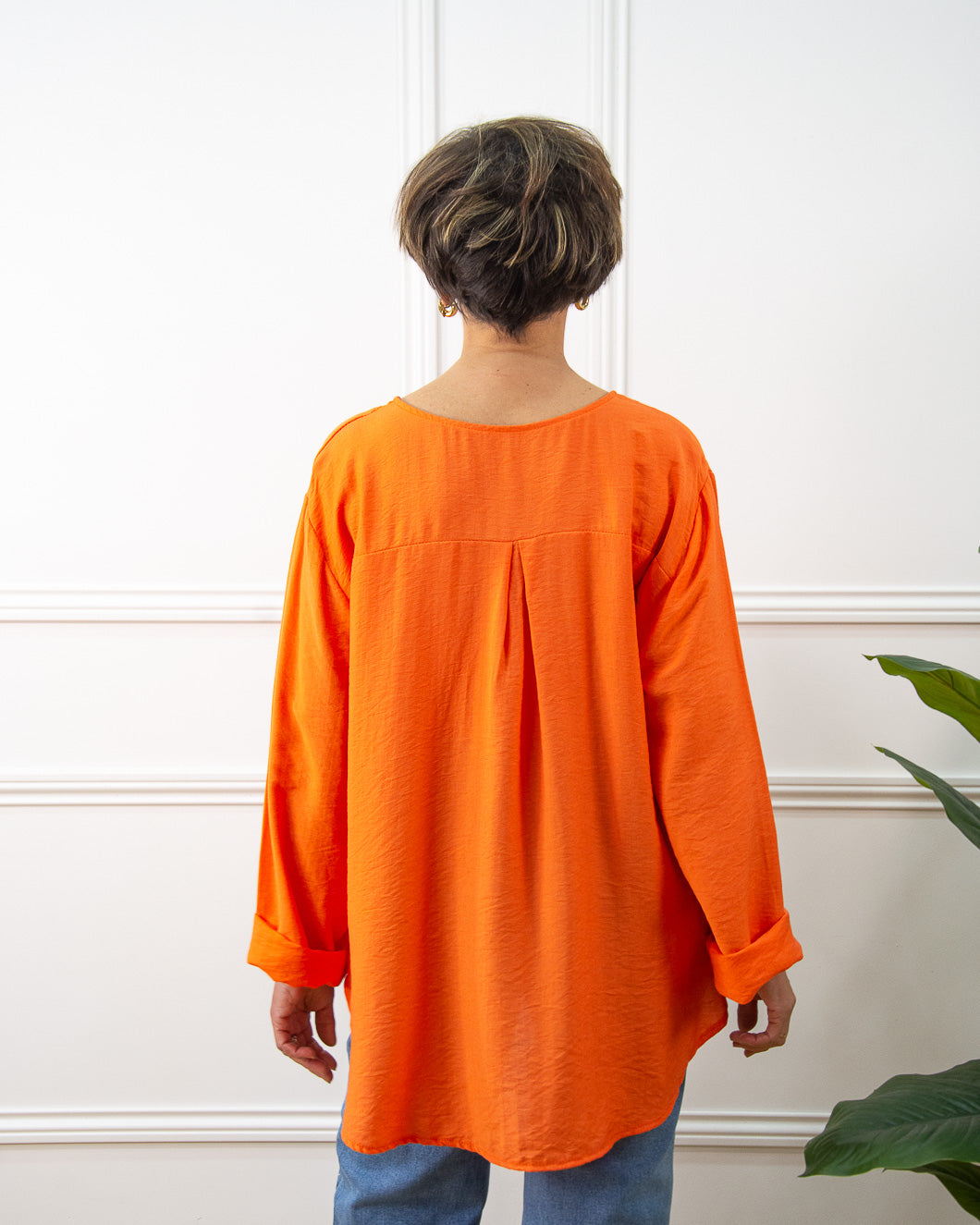 BLUSA BOTÓN NARANJA