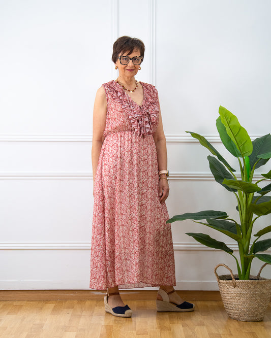 VESTIDO MINI FLORES ROSA