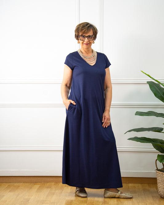 VESTIDO VENEZIA AZUL MARINO