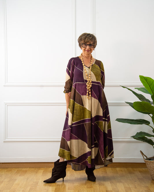 VESTIDO VERTICE BERENJENA