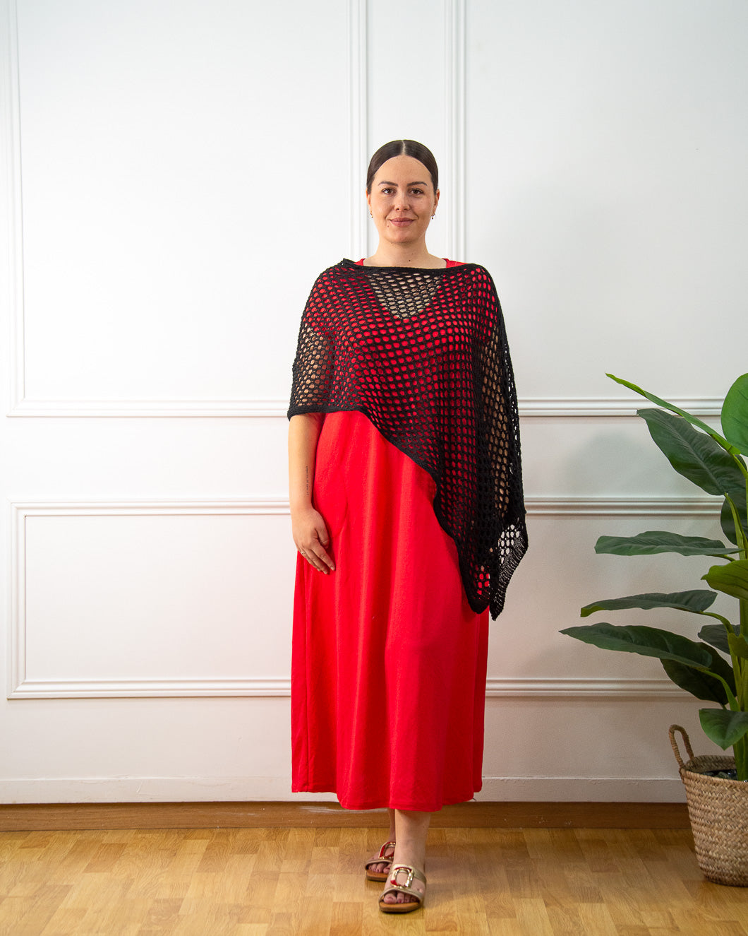 PONCHO CALADO NEGRO