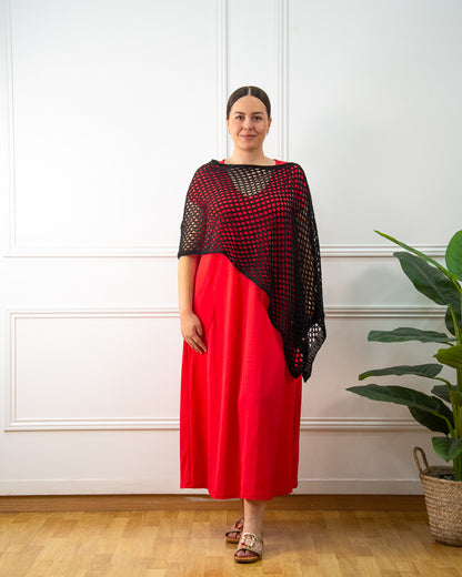 PONCHO CALADO NEGRO