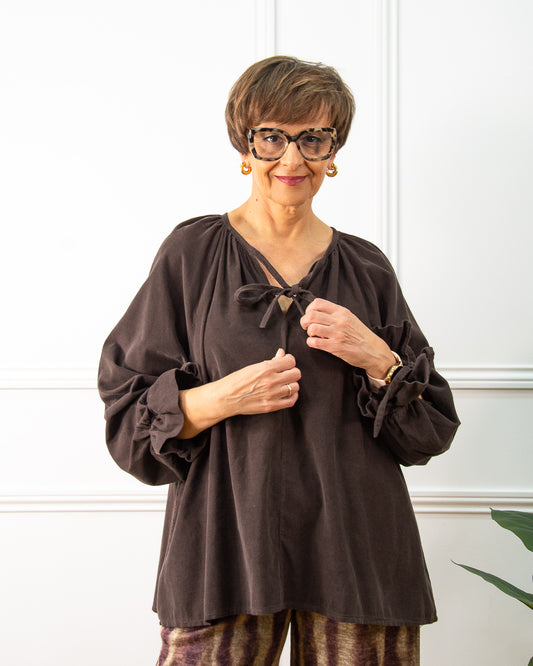 BLUSA PANA MARRÓN