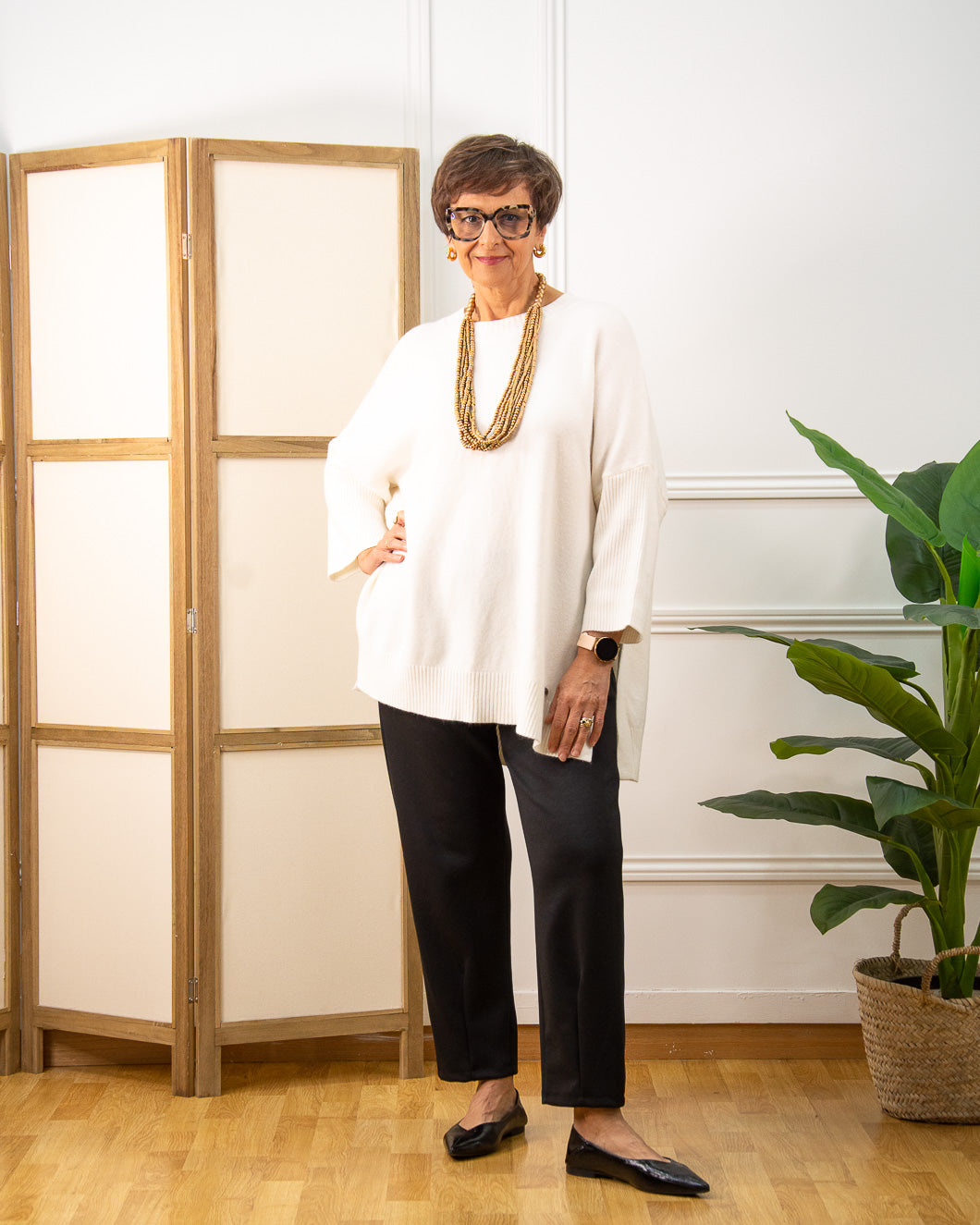 JERSEY BOTONES BLANCO ROTO