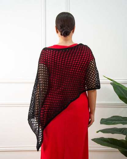 PONCHO CALADO NEGRO