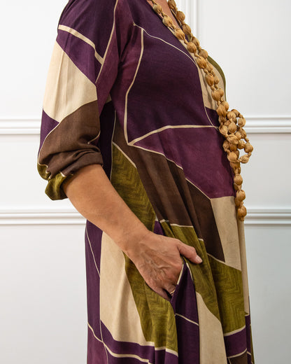 VESTIDO VERTICE BERENJENA