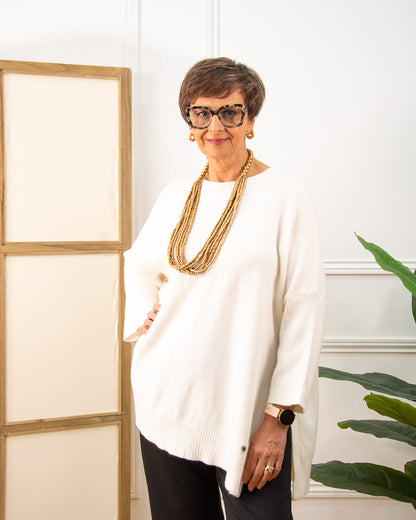 JERSEY BOTONES BLANCO ROTO