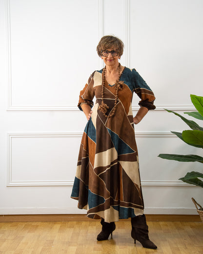 VESTIDO VERTICE MARRÓN