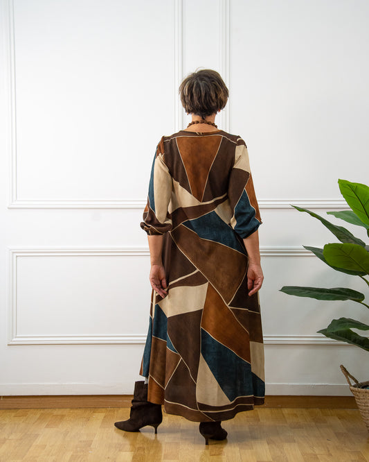 VESTIDO VERTICE MARRÓN