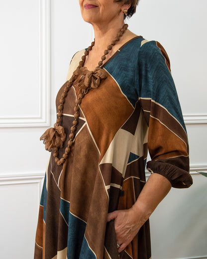 VESTIDO VERTICE MARRÓN