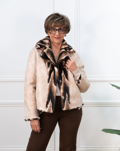 CHAQUETA PELO ZEBRA MARRÓN