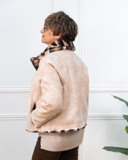 CHAQUETA PELO ZEBRA MARRÓN