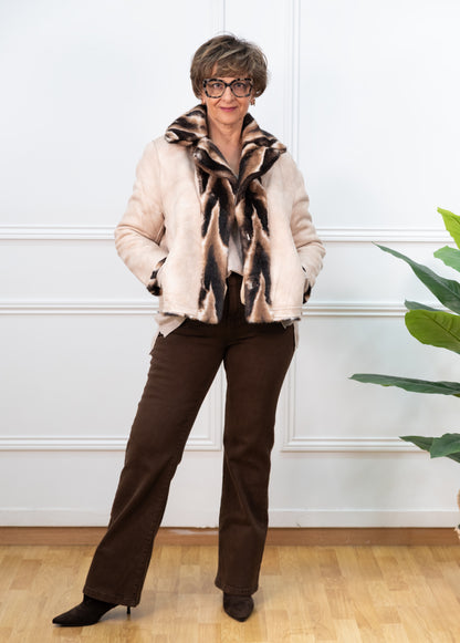 CHAQUETA PELO ZEBRA MARRÓN