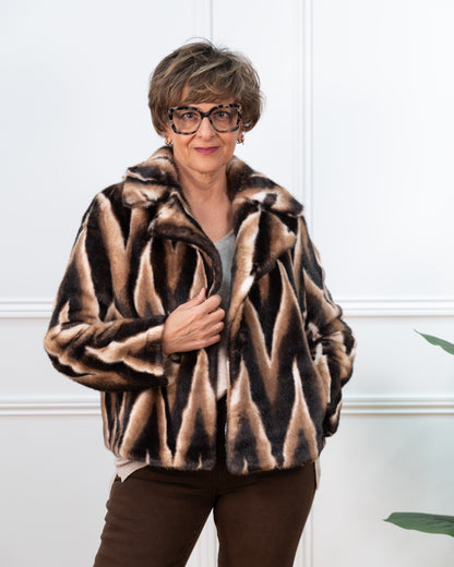 CHAQUETA PELO ZEBRA MARRÓN