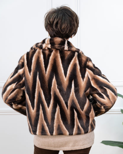 CHAQUETA PELO ZEBRA MARRÓN