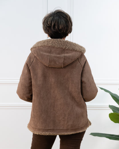 ABRIGO PELO BUCLE CAMEL