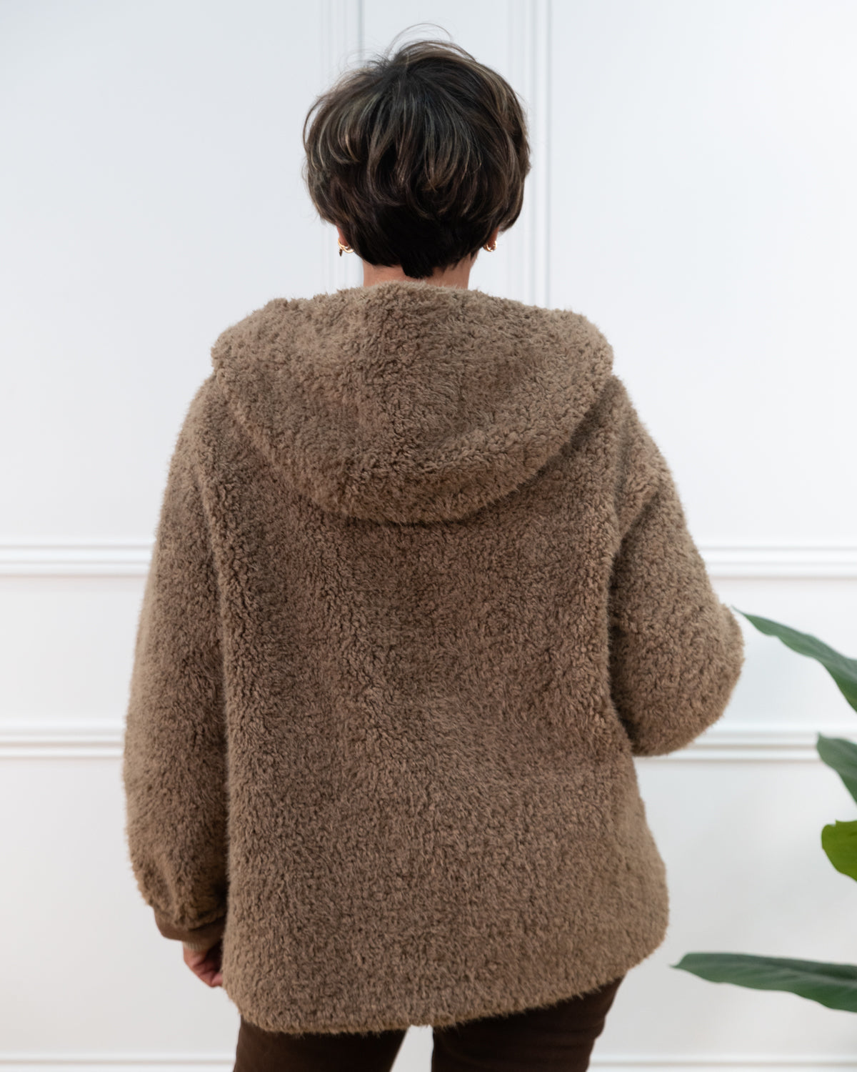 ABRIGO PELO BUCLE CAMEL