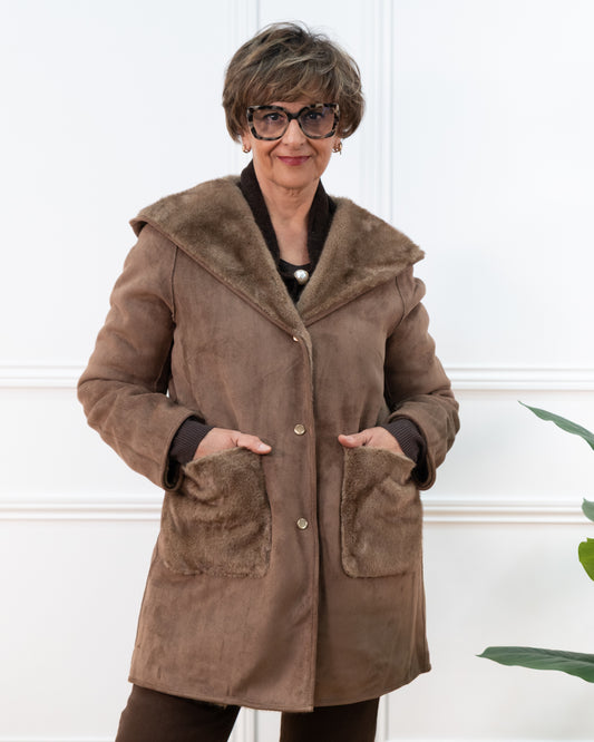ABRIGO CAPUCHA CAMEL