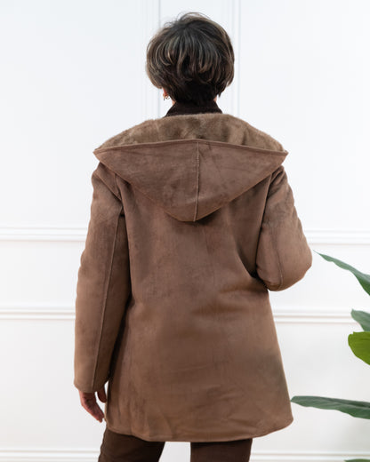 ABRIGO CAPUCHA CAMEL