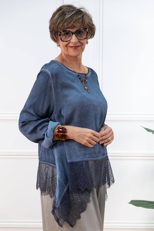 BLUSA GUIPUR AZUL VAQUERO