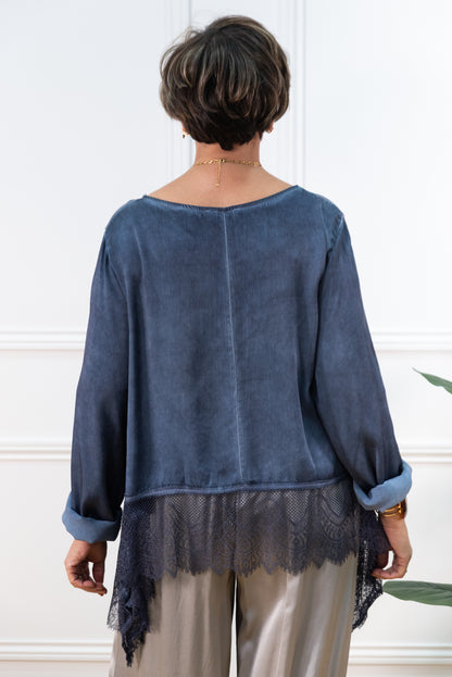 BLUSA GUIPUR AZUL VAQUERO