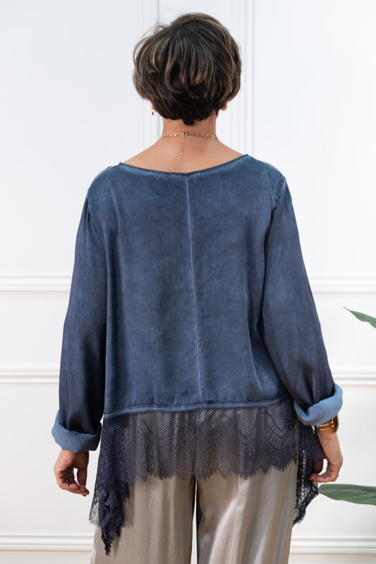 BLUSA GUIPUR AZUL VAQUERO