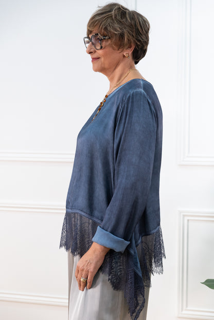 BLUSA GUIPUR AZUL VAQUERO