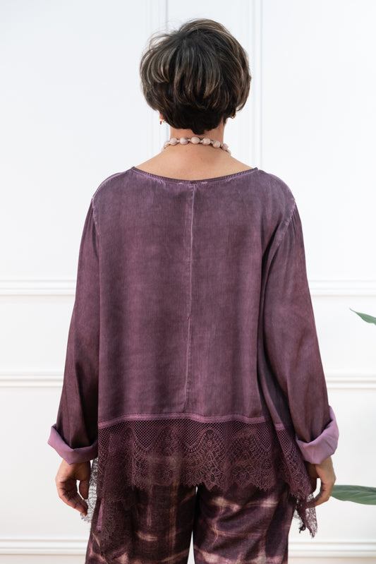 BLUSA GUIPUR BERENJENA