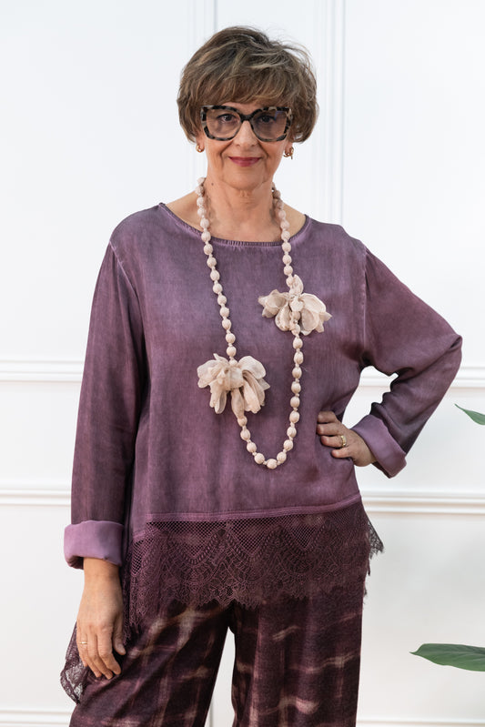 BLUSA GUIPUR BERENJENA