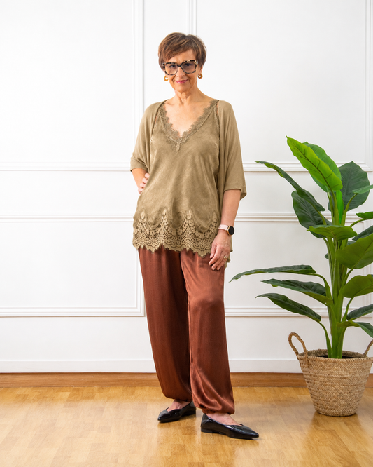 LENCERA BLONDA CURVI CAMEL